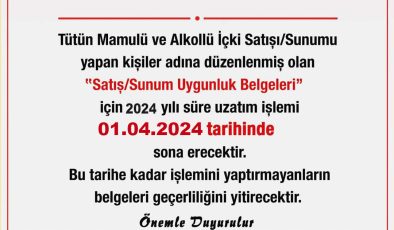 Tütün mamulü ve alkol içki satış belgelerinin 2024 bedelleri belli oldu