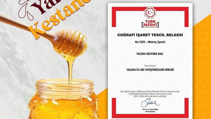 YALOVA KESTANE BALI DA COĞRAFİ İŞARET TIESCİLİ ALDI