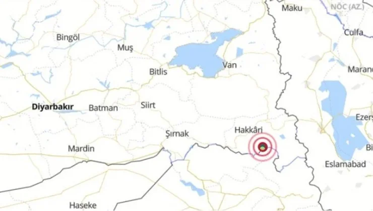 Hakkari’de 4,3 büyüklüğünde deprem