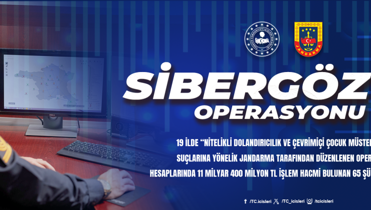 “Nitelikli Dolandırıcılık ve Çevrimiçi Çocuk Müstehcenliği” suçlarına yönelik Jandarma tarafından düzenlenen “SİBERGÖZ-48