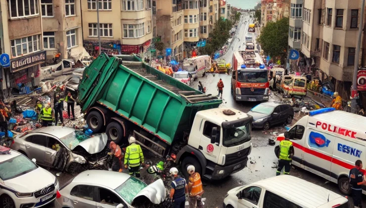 Bayrampaşa’da Freni Patlayan Çöp Kamyonu Kazaya Sebep Oldu: 5 Yaralı